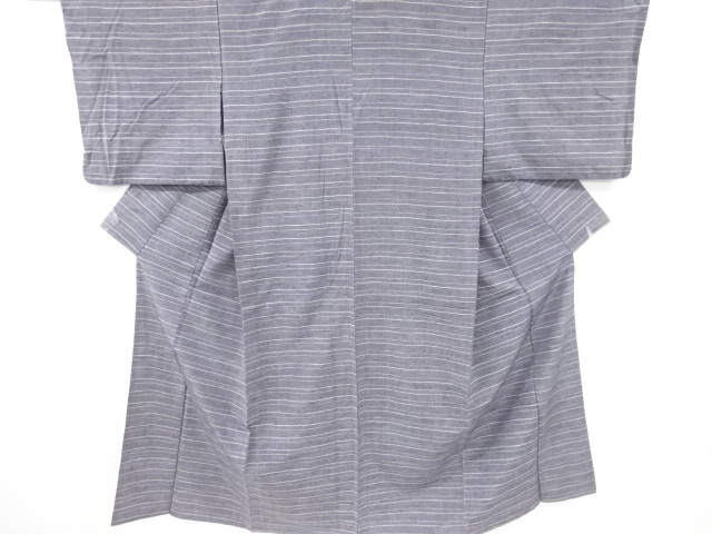 JAPANESE KIMONO / ANTIQUE HITOE KIMONO / SILK / TSUMUGI / WOVEN STRIPE